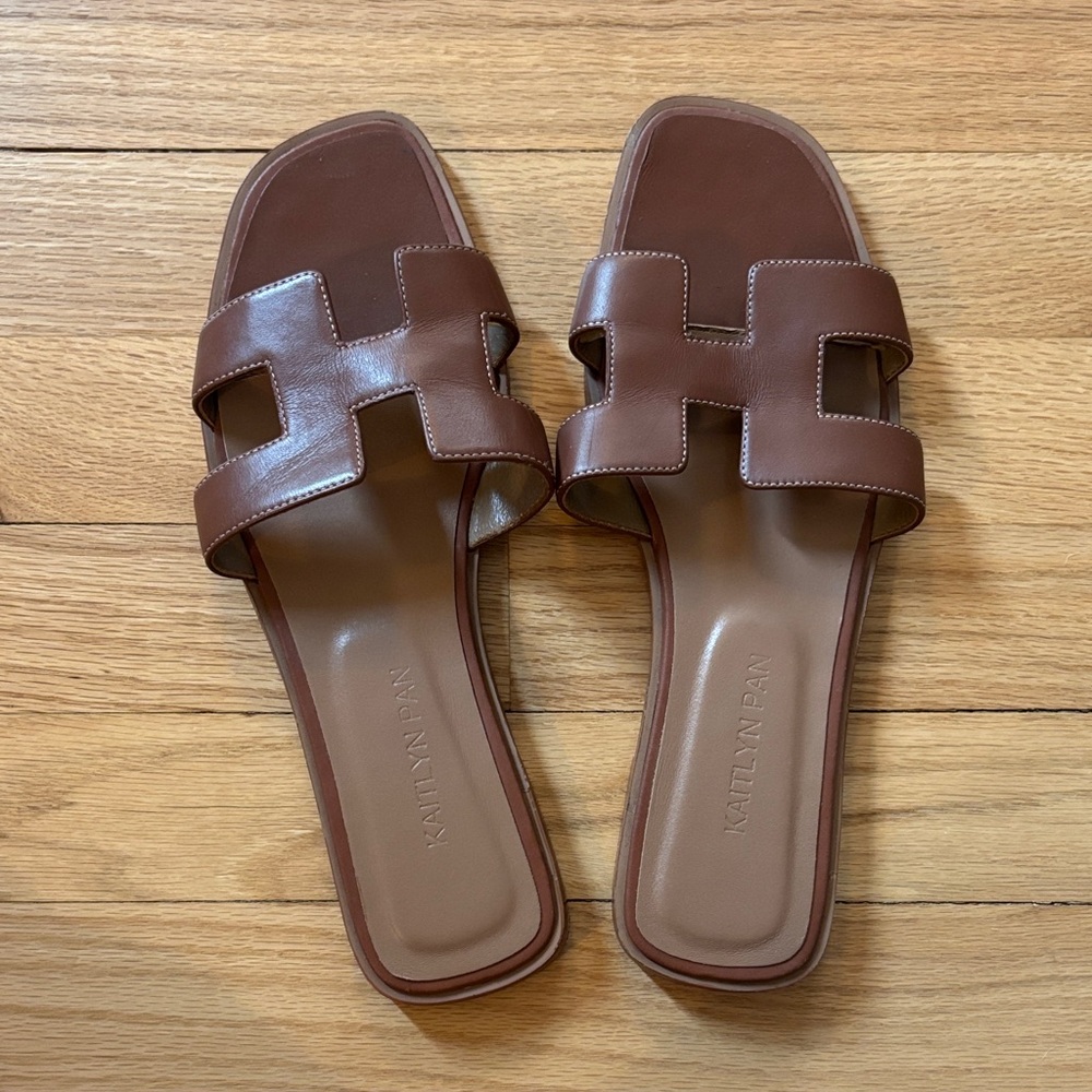 Kaitlyn Tan H‑Cut Slide Sandals